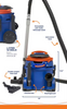 Powr-Flite Vacuum, Newton Wheeled Tub-Style, Triple Filtration, Onboard Tool Kit Powr-Flite Vacuum, Newton Wheeled Tub-Style, Triple Filtration, Onboard Tool Kit