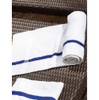 White Pool Towel with Blue Center Stripe White Pool Towel with Blue Center Stripe