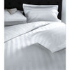 T250 Tone on Tone Hotel Fitted Bed Sheets White with Sateen Stripe, Queen Size