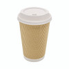Karat Ripple Hot Cups, 16 Oz, Kraft/white, 500/carton