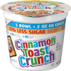 Cinnamon Toast Crunch 25% Less Sugar Cereal Single Serve, 2 Ounce, 60 Per Case