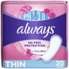 Always Regular Thin Pantiliner Unscented, 20 Count, 24 Per Case Always Regular Thin Pantiliner Unscented, 20 Count, 24 Per Case