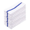 CTC White With Blue Center Stripe Bar Towel, 288 Per Case