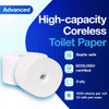 Advanced Coreless High Capacity Bath Tissue, 2-Ply, White, 1,000 Sheets/Roll, 12 Rolls/Carton