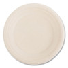 Bagasse PFAS-Free Dinnerware, Plate, Sugarcane, 6" dia, Tan, 1,000/Carton