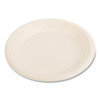 Bagasse PFAS-Free Dinnerware, Plate, Sugarcane, 6" dia, Tan, 1,000/Carton