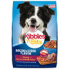 Kibbles N  Bits Bacon And Steak Flavor Dry Dog Food Bag, 56 Ounce, 4 Per Case