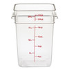 Cambro 22 Quart Clear Measuring Plastic Square Container, 6 Each