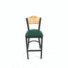 JMC Furniture Eagle Series Barstool, Supports Up To 300 Lb, 28.5" Seat Height, Green Seat, Natural Back, Black Base