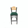 JMC Furniture Eagle Series Barstool, Supports Up To 300 Lb, 28.5" Seat Height, Green Seat, Natural Back, Black Base