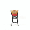 JMC Furniture Eagle Series Barstool, Supports Up To 300 Lb, 28.5" Seat Height, Red Seat, Natural Back, Black Base