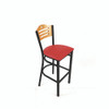 JMC Furniture Eagle Series Barstool, Supports Up To 300 Lb, 28.5" Seat Height, Red Seat, Natural Back, Black Base
