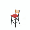 JMC Furniture Jones River Series Barstool, Supports Up To 300 Lb, 28.5" Seat Height, Red Seat, Natural Back, Black Base