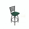 JMC Furniture Boggs Series Barstool, Supports Up To 300 Lb, 30.5" Seat Height, Green Seat, Black Back, Black Base
