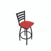 JMC Furniture Boggs Series Barstool, Supports Up To 300 Lb, 30.5" Seat Height, Red Seat, Black Back, Black Base