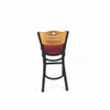 JMC Furniture Eagle Series Barstool, Supports Up To 300 Lb, 28.5" Seat Height, Burgundy Seat, Natural Back, Black Base
