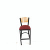 JMC Furniture Jones River Series Barstool, Supports Up To 300 Lb, 28.5" Seat Height, Burgundy Seat, Natural Back, Black Base