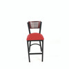 JMC Furniture Jones River Series Barstool, Supports Up To 300 Lb, 28.5" Seat Height, Red Seat, Dark Mahogany Back, Black Base