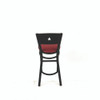 JMC Furniture Liberty Series Barstool, Supports Up To 300 Lb, 28.5" Seat Height, Burgundy Seat, Dark Mahogany Back, Black Base