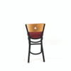JMC Furniture Liberty Series Barstool, Supports Up To 300 Lb, 28.5" Seat Height, Burgundy Seat, Natural Back, Black Base