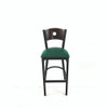 JMC Furniture Circle Series Barstool, Supports Up To 300 Lb, 28.5" Seat Height, Green Seat, Dark Walnut Back, Black Base