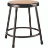 NPS 6200 Series Heavy Duty Steel Stool, Backless, Supports Up To 500 Lb, 18" Seat Height, Brown Seat, Black Base