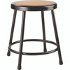 NPS 6200 Series Heavy Duty Steel Stool, Backless, Supports Up To 500 Lb, 18" Seat Height, Brown Seat, Black Base