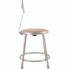 NPS 6200 Series Heavy Duty Steel Stool With Backrest, Supports Up To 500 Lb, 18" Seat Height, Brown Seat, Gray Back/base