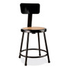 NPS 6200 Series 18" Heavy Duty Stool With Backrest, Supports Up To 500 Lb, 33" Seat Height, Brown Seat, Black Back/base