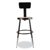 NPS 6200 Series 19" To 27" Height Adjustable Heavy-duty Stool With Backrest, Supports Up To 500 Lb, Masonite Seat/black Base