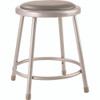 NPS 6400 Series Fixed Height Heavy Duty Vinyl Padded Steel Stool, Backless, Supports 500 Lb, 18" Seat Height, Gray Seat/base