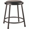 NPS 6400 Series Fixed Height Heavy Duty Vinyl Padded Steel Stool, Backless, Supports 500 Lb, 18" Seat Height, Black Seat/base