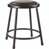 NPS 6400 Series Fixed Height Heavy Duty Vinyl Padded Steel Stool, Backless, Supports 500 Lb, 18" Seat Height, Black Seat/base