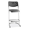 NPS 6600 Series Elephant Z-stool With Backrest, Supports Up To 500 Lb, 24" Seat Heightt, Black Seat, Black Back, Chrome Frame