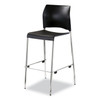 NPS Cafetorium Bar Height Stool, Supports Up To 500 Lb, 31" Seat Height, Black Seat, Black Back, Chrome Base