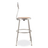 NPS 6200 Series 19" To 27" Height Adjustable Heavy Duty Stool With Backrest, Supports 500 Lb, Brown Seat, Gray Back, Gray Base