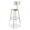 NPS 6200 Series 25" To 33" Height Adjustable Heavy Duty Stool With Backrest, Supports Up To 500 Lb, Brown Seat, Gray Base