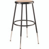 NPS 6200 Series Height Adjustable Heavy Duty Steel Stool, Backless, Supports 500lb, 25" To 33" Seat Height, Brown Seat/black Base