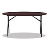 Round Wood Folding Table, 59 Dia X 29.13h, Mahogany