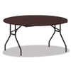 Round Wood Folding Table, 59 Dia X 29.13h, Mahogany