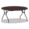 Round Wood Folding Table, 59 Dia X 29.13h, Mahogany
