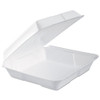 Dart Foam Hinged Lid Container, Performer Perforated Lid, 9.3 X 9.5 X 3, White, 100/bag, 2 Bag/carton