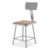 NPS 6300 Series Heavy-duty Square Seat Stool With Backrest, Supports Up To 500 Lb, 17.5" Seat Height, Brown Seat, Gray Back/base