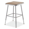 NPS 6300 Series Height Adjustable Hd Square Seat Stool, Backless, Supports Up To 500 Lb, 18" To 26" Seat Height, Brown/gray
