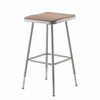 NPS 6300 Series Height Adjust Heavy Duty Square Seat Steel Stool, Backless, 500lb, 23.75" To 31.75" Height, Brown Seat, Gray Base