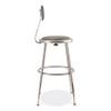 NPS 6400 Series Height Adjustable Heavy Duty Padded Stool With Backrest, Supports Up To 300 Lb, 19" To 27" Seat Height, Gray