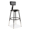 NPS 6400 Series Height Adjustable Heavy Duty Vinyl Steel Stool With Backrest, Supports 300 Lb, 19" To 27" Seat Height, Black