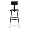 NPS 6400 Series Height Adjustable Heavy Duty Vinyl Steel Stool With Backrest, Supports 300 Lb, 19" To 27" Seat Height, Black
