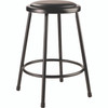 NPS 6400 Series Fixed Height Heavy Duty Vinyl Padded Steel Stool, Backless, Supports 500 Lb, 24" Seat Height, Black Seat/base