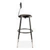 NPS 6400 Series Height Adj Heavy Duty Vinyl Steel Stool W/backrest, Supports 300 Lb, 25"-33" Seat Ht, Black